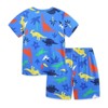 MyKids-USA Summer Baby Kids Colorful Dinosaurs Pattern T-shirt and Shorts Casual Clothing Set for Boys - 2 of 4