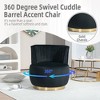 CAVINAS 360° Swivel Chair Barrel Chair with Velvet Upholstery for Living Room,Luxury Oversized Accent Chair with Pillow,Living Room Furniture - 3 of 4