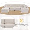 Okak U-Shaped Convertible Sectional Sofa Couch with Movable Ottoman, Modern 6 Seat Upholstered Sofa for Living Room,Apartment, Beige - 3 of 4