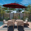 CLIHOME 11 ft. Outdoor Cantilever Umbrella 360-degree Rotation Patio Offset Umbrella with Cross Base - 3 of 4