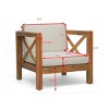 Outdoor Club Chair,Mid-Century Modern Acacia Wood Club Chair With Cushion Seat,Outdoor Furniture,Club Chair For Patio,Garden-Cuddlewood - 4 of 4