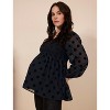 Women's Smocked Square Neck Long Sleeve Babydoll Maternity Top | Motherhood Maternity - 4 of 4