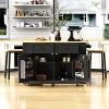 QingMoon Large Rolling Kitchen Island with Drop Leaf, Power Outlet, Storage Cart on 5 Wheels with 5 Open Side Racks, for Kitchen,Dining Room - 2 of 4