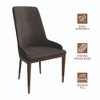 LeisureMod Upholstered Dining Side Chair in Leather with Rubberwood Legs Viva Series Set of 4 - 4 of 4
