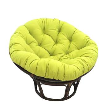 42" Rattan Papasan Chair with Solid Twill Cushion - International Caravan