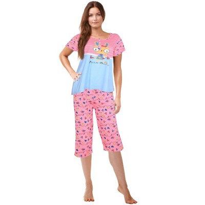 JEFFRICO Womens Pajamas For Women Capri Set Sleepwear Soft Pajamas