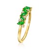 RS Pure by Ross-Simons 0.20 ct. t.w. Lab-Grown Emerald Ring With Lab-Grown Diamonds in 18kt Gold Vermeil - 3 of 4
