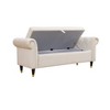 DOMETOUR Fluffy Fabric Bedroom Storage Bench - Cozy Upholstered Seat with Hidden Compartment - 3 of 4