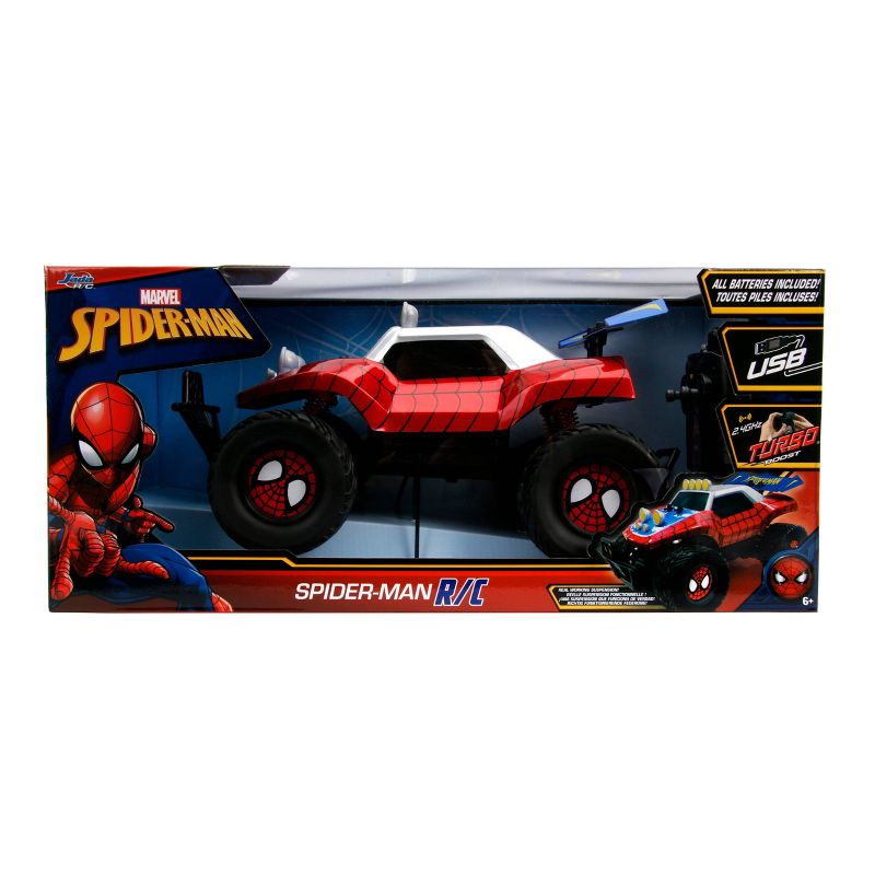 Jada Toys Marvel Spider-Man Buggy Remote Control Vehicle 1:14 Scale - Glossy Red, 3 of 9