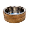 Country Living Stainless Steel Dog Bowl with Cylindrical Mango Wood Holder, Durable & Stylish Dish, Sustainable Dog Feeding Solution - 2 of 4