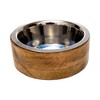 Country Living Eco-Friendly Mango Wood Dog Bowl, Stainless Steel Pet Feeder, Durable & Stylish Dish, Sustainable Dog Feeding Solution - image 2 of 4