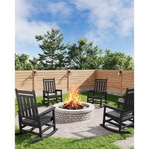 Coucheta Outdoor Rocking Chairs Set of 4 - All-Weather for Patio (380lb Capacity, High Back) - 1 of 4