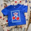 The Juniper Shop Patriotic Cherries Checkered Toddler Short Sleeve Tee - 3 of 4