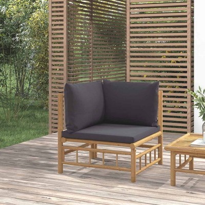 Lounge Set with Dark Gray Cushions BamboovidaXL