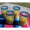 Dos Sueños Mexican Hand Blown Drinking Glasses - Aqua Spiral - 14oz - Set of 4 - 3 of 4