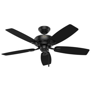 Hunter Fan 48" Sea Wind Damp Rated Ceiling Fan and Pull Chain Matte Black - 1 of 4