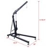 2 Ton Folding Engine Hoist Cherry Picker Shop Crane Hoist Lift, Heavy Duty Steel with 6 Iron Caster Wheels, 8.54Feet H Black - 3 of 4