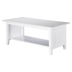 Nantucket Coffee Table White - AFI: Satin Finish, Wood Construction, Non-Toxic, Shelf Storage - 1 of 4