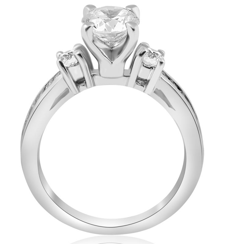 Pompeii3 1 ct Diamond Engagement Ring 3-Stone 14K White Gold, 2 of 5