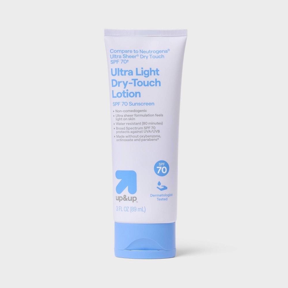 Photos - Sun Skin Care Ultra Sheer Dry Touch Sunscreen Lotion - SPF 70 - 3 fl oz - up&up™: Whole Body, Scented