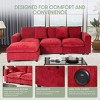 WestinTrends Augusta 99" Modular Chenille L-Shaped Sectional Sofa and Chaise With USB/Type-C Ports and Side Pockets - 4 of 4