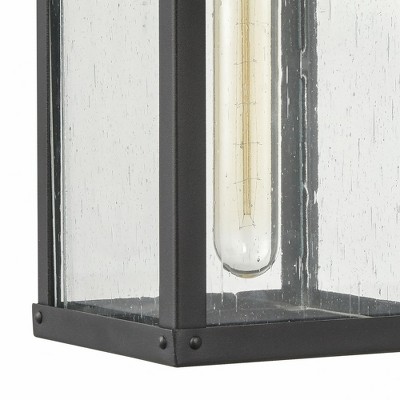 Textured Black Seeded Glass Outdoor Wall Sconce