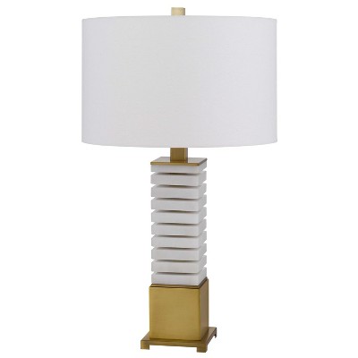 Cal Lighting Cranbourne 28.25" Height Antique Brass/Marble Metal Table Lamp