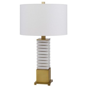 Cal Lighting Cranbourne 28.25" Height Antique Brass/Marble Metal Table Lamp - 1 of 4