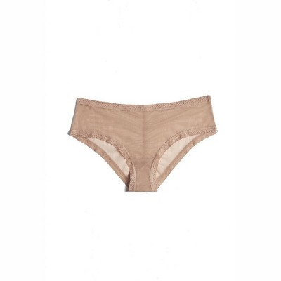 Women's Mesh Lace Trim Hipster Panty - Blush Lingerie