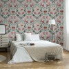Botanical Trellis Grey and Pink Wallpaper - 2 of 4