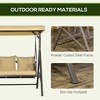 CAVINAS 3-Seat Patio Porch Swing,Hammock Swing Bench with Adjustable Canopy&Thicken Cushion,Outdoor Swing for Garden&Backyard,660LBS Capacity,Khaki - 3 of 3