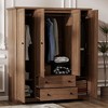 4-Door Wardrobe Armoire Closet with 2 Drawers, Spacious Storage for Bedroom, Living Room, White/Brown - ModernLuxe - 2 of 4