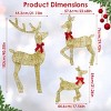Christmas Lighted Reindeer Family Decor - 3-Piece 2D Design 8 Modes LED String Lights, Rustproof Iron Outdoor Indoor Holiday Decor - 2 of 4
