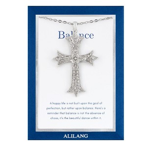 Anna-Kaci Silver Tone Crystal Rhinestone Cross Patonce Necklace with Message Card & Envelope Jewelry Gift - 1 of 4