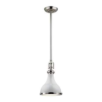 Elk Home Rutherford 1 - Light Pendant in  Gloss White/Polished Nickel