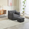 NicBex Boucle Fabric Bean Bag Chair for Adults and Kids,Lazy Sofa Chair with Armrests and Footstool,Modern Lounge Chair for Living Room - 2 of 4