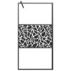 vidaXL Walk-in Shower Wall 39.4"x76.8" ESG Glass with Stone Design Black - 3 of 4