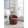 Okak Fabric Accent Chair Swivel Chair with Furry Upholstered Elegant Barrel Chair with Coating Metal Ring for Living Room Bedroom - 2 of 4