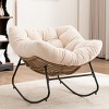 Lounge Rocking Chair,Chenille Upholstered Nursery Rocking Chair,Modern Rocking Chair with Metal Frame for Living Room,Apartment,Bedroom-Koiai - 3 of 4