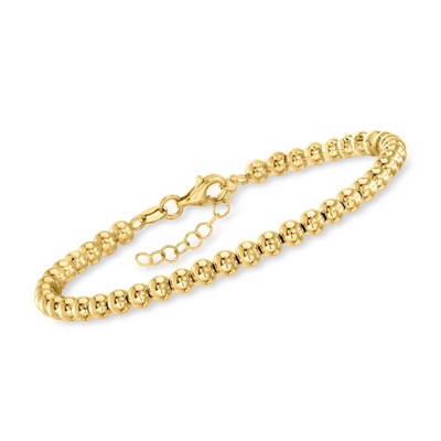 Ross-Simons Italian 14kt Yellow Gold Bead Bracelet Size 7