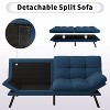 MUUEGM 71" Futon Sofa Bed with Memory Foam, Adjustable Backrest Armrests, Linen Fabric Sleeper Couch for Small Spaces, Living Room, Apartment - 4 of 4