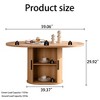 GDFStudio Bleckley 59" Oval Wood Dining Table with 2-Layer Storage Shelf and Sliding Door, Brown - 3 of 4