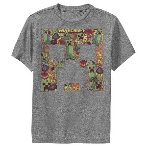 Boy's Minecraft Creeper Collage Performance Tee - 1 of 4