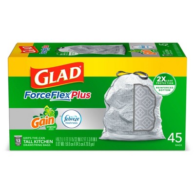 gray trash bags