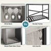Bestier Rustic Industrial Buffet Cabinet with Adjustable Shelves & Sliding Mesh Doors, Retro Grey Oak-Light - 2 of 4