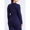 ELOQUII Women's Plus Size Button Front Long Ribbed Cardigan - 3 of 4