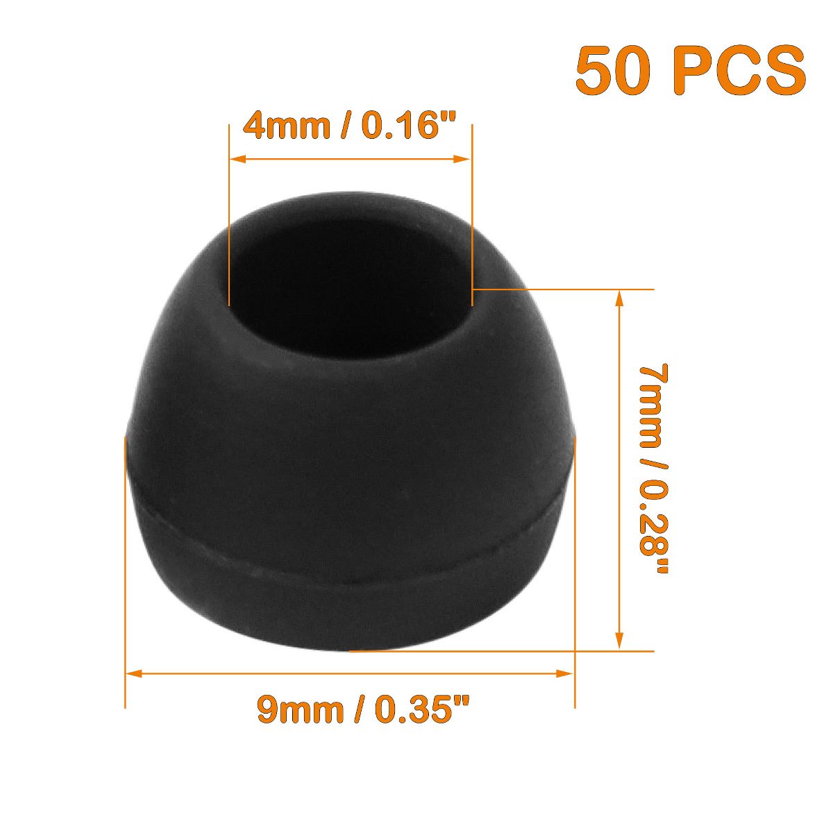 Unique Bargains Silicone Noise Isolation Durable Comfortable Earbud Tips 0.35" x 0.28" 50 Pcs - thumbnail 4