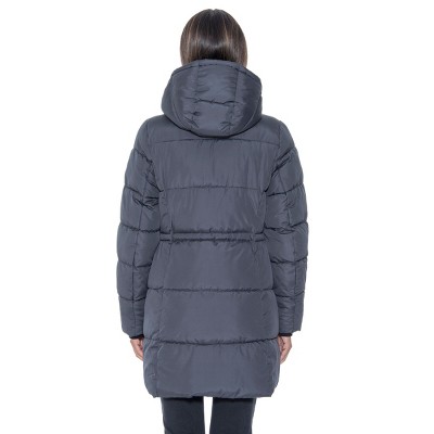Sebby Women's 3/4 Puffer Coat with Cozy Faux Fur - S.E.B. By Sebby Grey X-Large — фото 2
