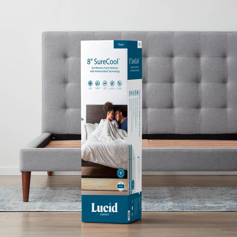 Lucid Essence 8" SureCool Gel Memory Foam Mattress with Antimicrobial Technology, 6 of 11