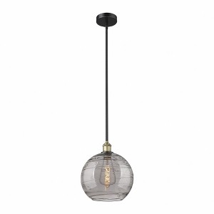 Athens Deco Swirl - 1 Light Stem Hung Mini Pendant In Industrial Style-12.88 Inches Tall and 12 Inches Wide - 1 of 1
